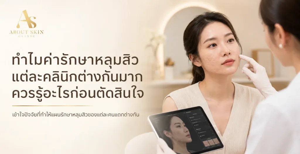 ภาพประกอบบทความ ทำไมค่ารักษาหลุมสิวแต่ละคลินิกต่างกันมาก ควรรู้อะไรก่อนตัดสินใจ - About Skin Clinic