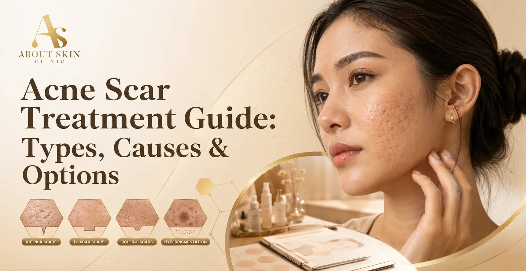 ภาพประกอบบทความ Acne Scar Treatment Guide: Types, Causes & Options - About Skin Clinic