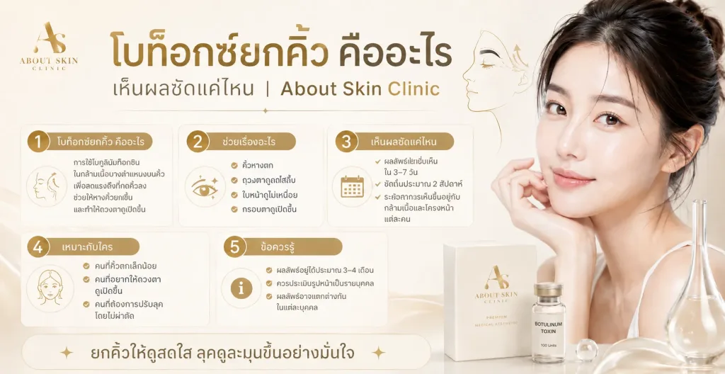 ภาพประกอบบทความ โบท็อกซ์ยกคิ้ว คืออะไร เห็นผลชัดแค่ไหน - About Skin Clinic