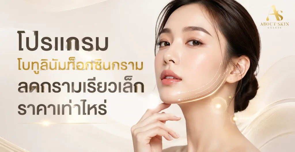 ภาพประกอบบทความ โปรแกรมโบทูลินัมท็อกซินกราม ลดกรามเรียวเล็ก ราคาเท่าไหร่ - About Skin Clinic