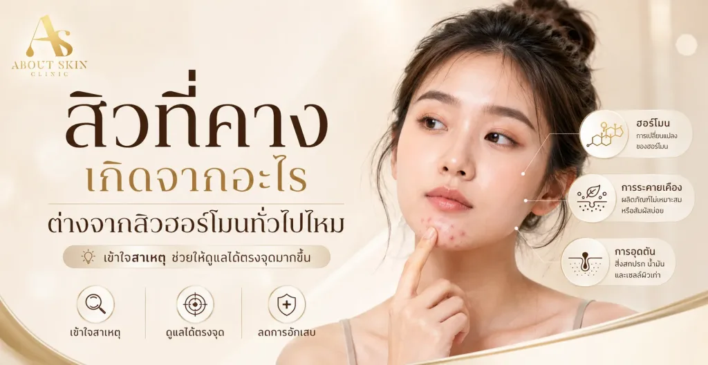 ภาพประกอบบทความ สิวที่คาง เกิดจากอะไร ต่างจากสิวฮอร์โมนทั่วไปไหม - About Skin Clinic