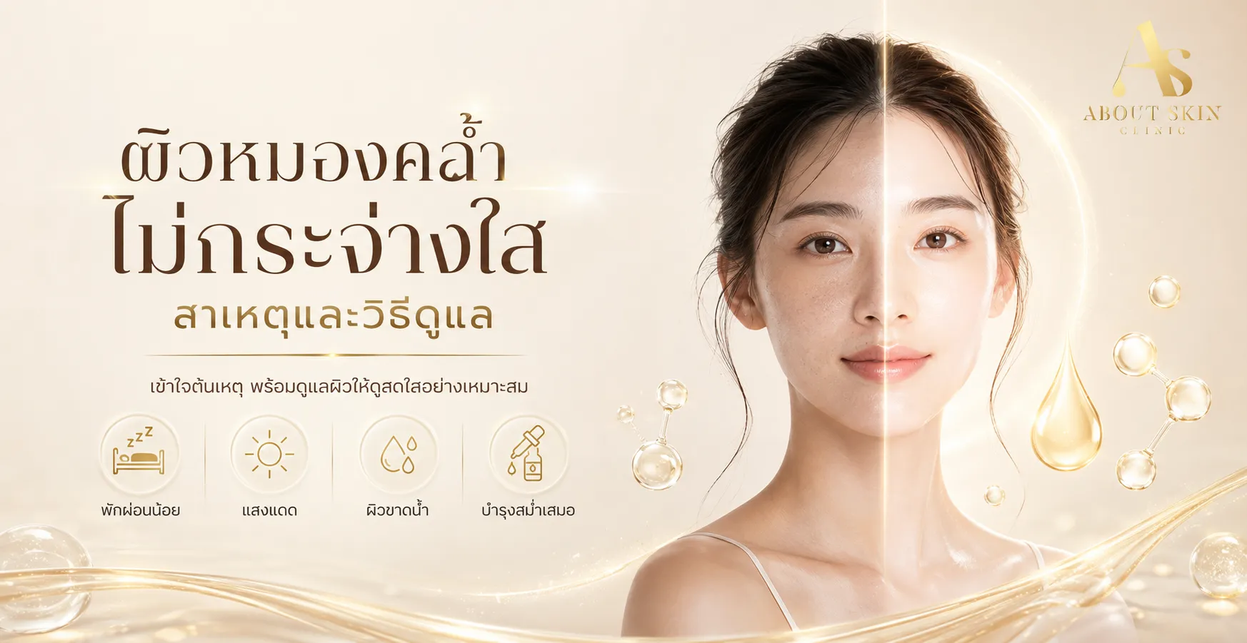 ภาพประกอบบทความ ผิวหมองคล้ำ ไม่กระจ่างใส สาเหตุและวิธีดูแล - About Skin Clinic