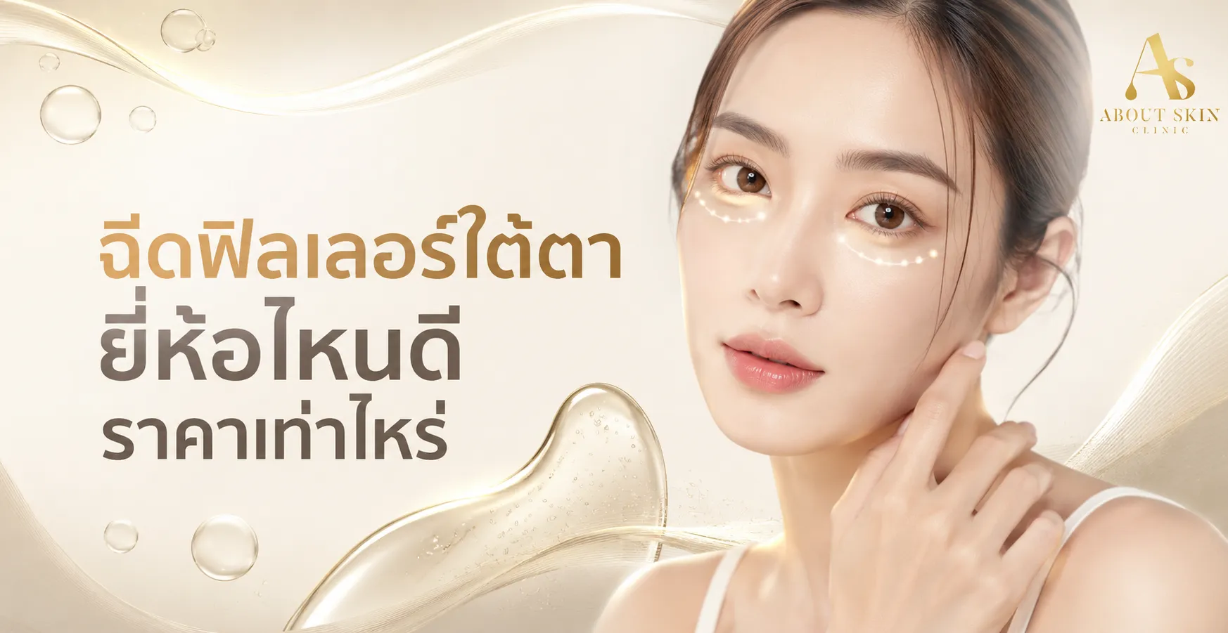 ภาพประกอบบทความ ฉีดฟิลเลอร์ใต้ตา ยี่ห้อไหนดี ราคาเท่าไหร่ - About Skin Clinic
