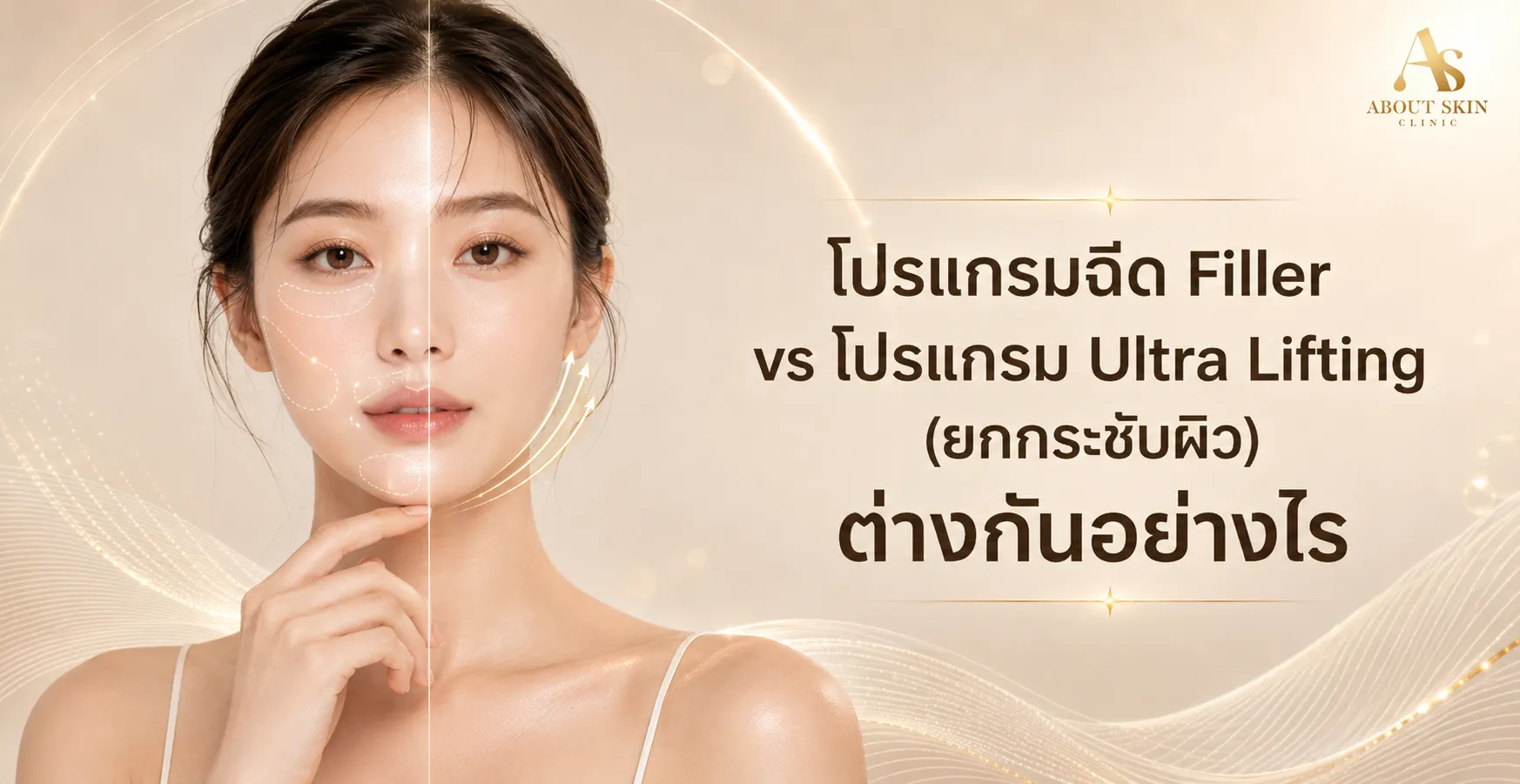 ภาพประกอบบทความ โปรแกรมฉีด Filler vs โปรแกรม Ultra Lifting (ยกกระชับผิว) ต่างกันอย่างไร - About Skin Clinic