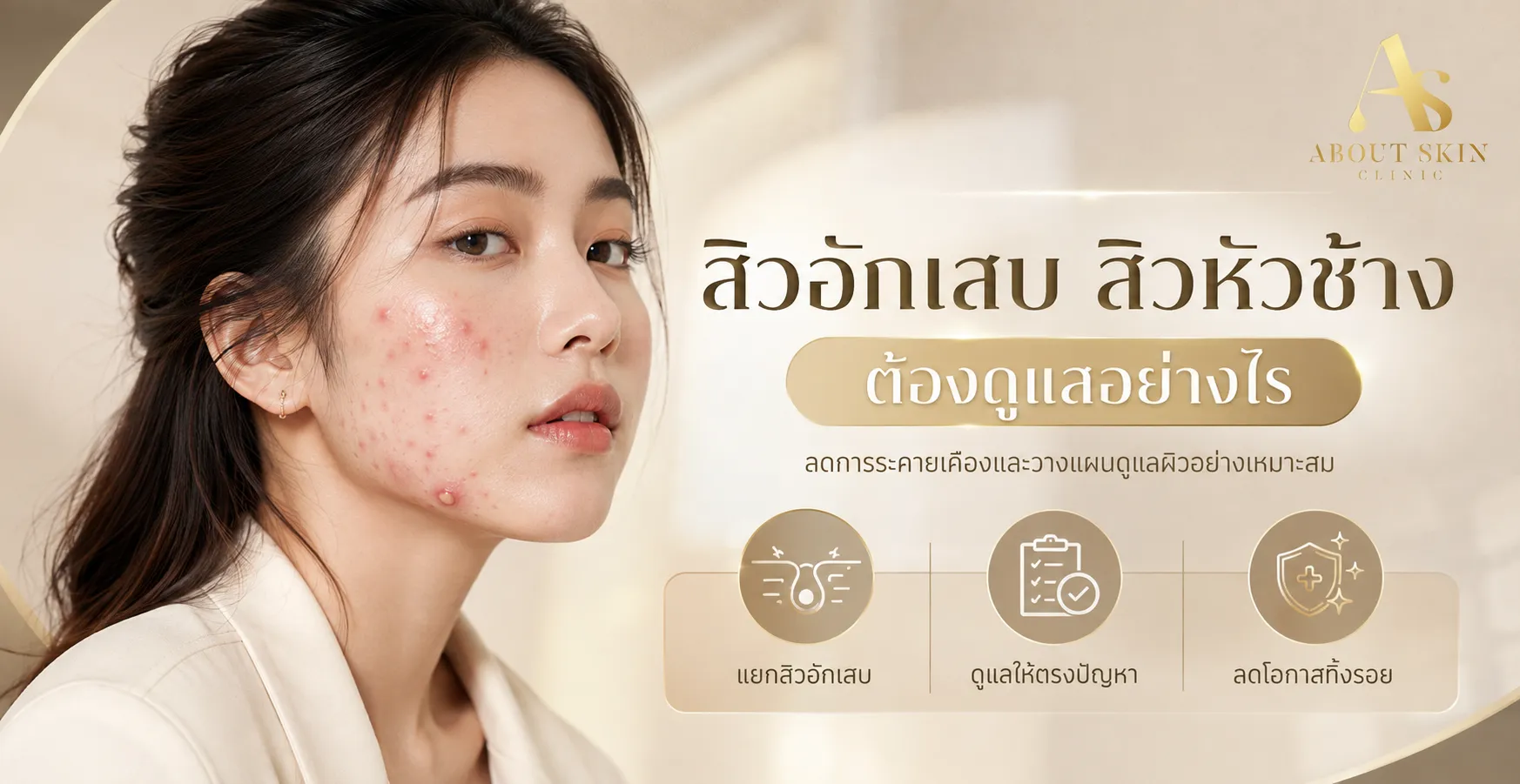 ภาพประกอบบทความ สิวอักเสบ สิวหัวช้าง อันตรายไหม ต้องรักษาอย่างไร - About Skin Clinic