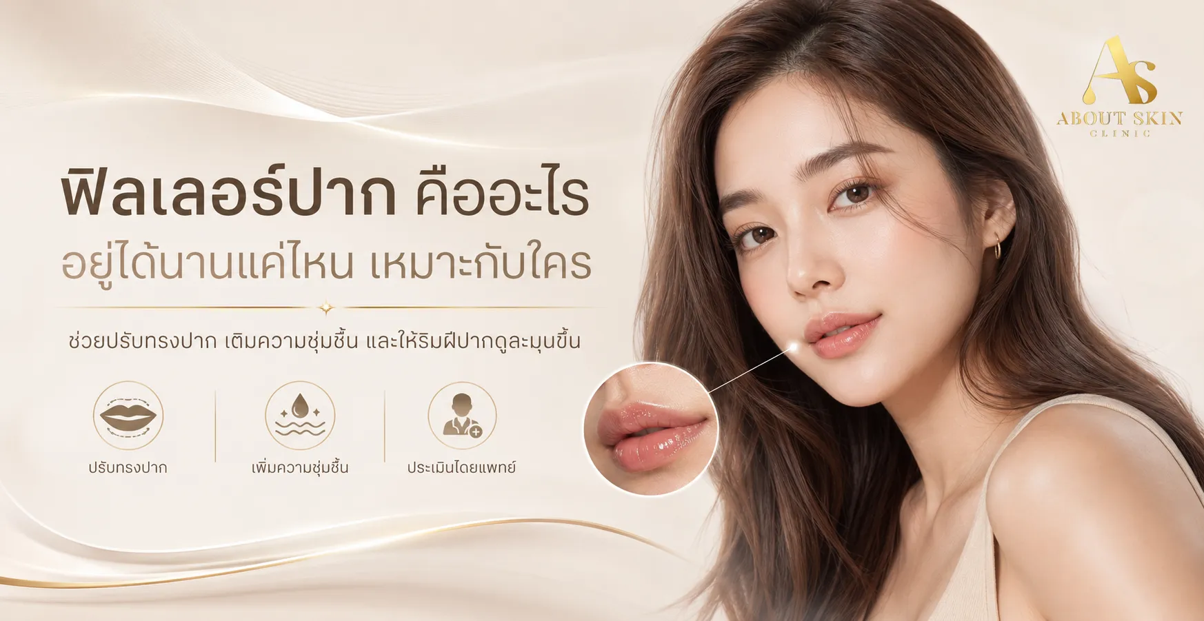 ภาพประกอบบทความ ฟิลเลอร์ปาก คืออะไร อยู่ได้นานแค่ไหน - About Skin Clinic