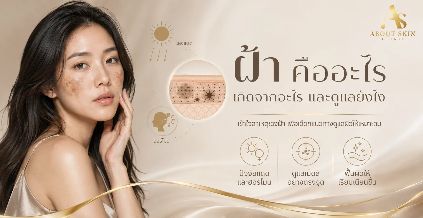 ภาพประกอบบทความ ฝ้า คืออะไร เกิดจากอะไร หายขาดได้ไหม - About Skin Clinic