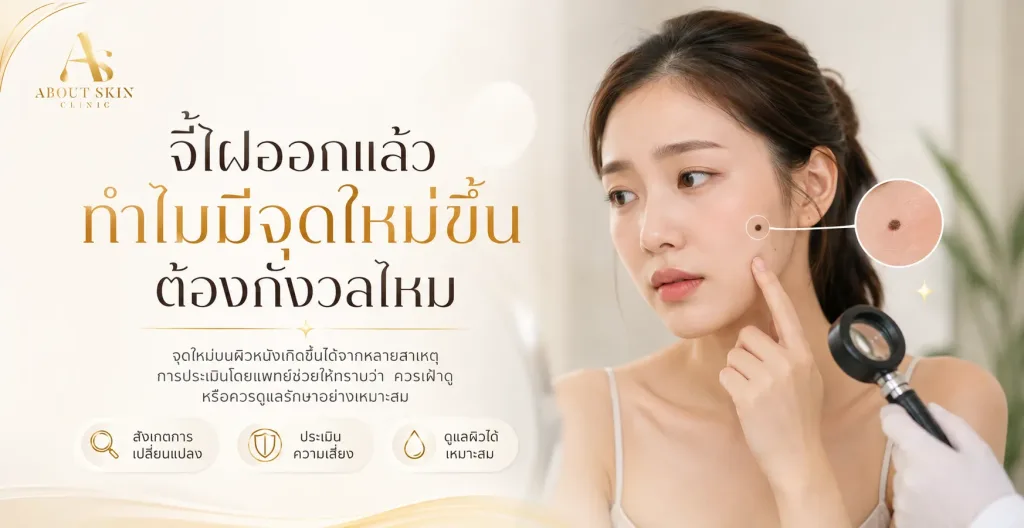 ภาพประกอบบทความ จี้ไฝออกแล้ว ทำไมมีจุดใหม่ขึ้น ต้องกังวลไหม - About Skin Clinic