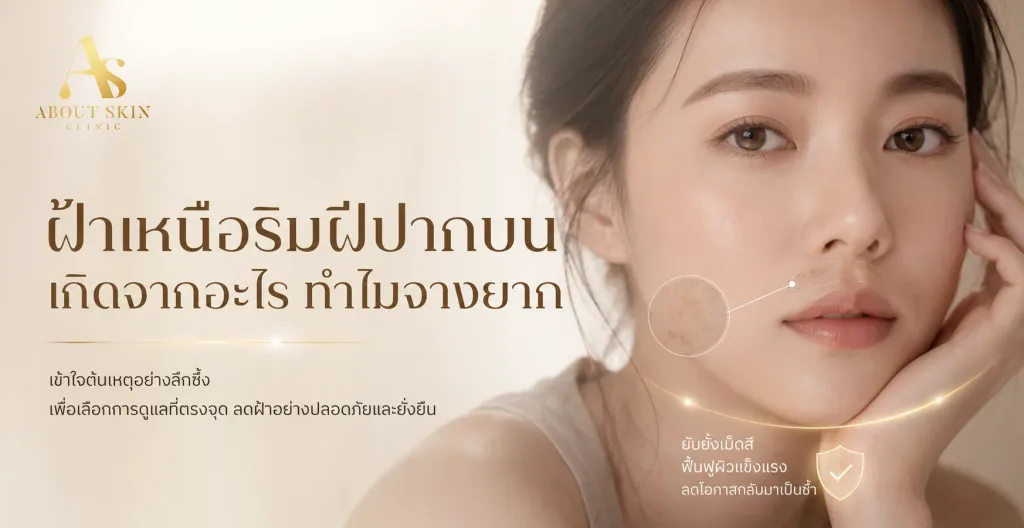 ภาพประกอบบทความ ฝ้าเหนือริมฝีปากบน เกิดจากอะไร ทำไมจางยาก - About Skin Clinic