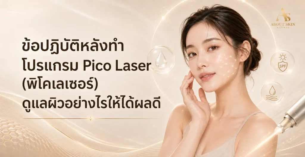 ภาพประกอบบทความ ข้อปฏิบัติหลังทำ โปรแกรม Pico Laser (พิโคเลเซอร์) ดูแลผิวอย่างไรให้ได้ผลดี - About Skin Clinic