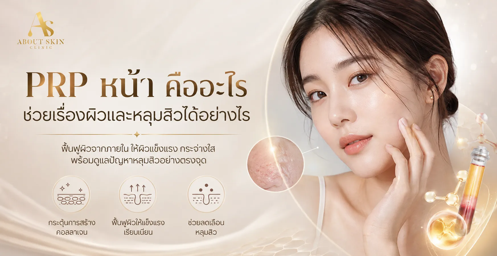 ภาพประกอบบทความ PRP หน้า คืออะไร ช่วยเรื่องผิวและหลุมสิวได้อย่างไร - About Skin Clinic