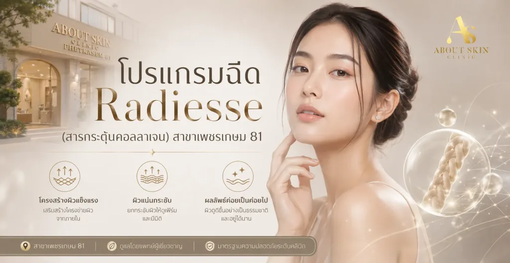 ภาพประกอบบทความ โปรแกรมฉีด Radiesse (สารกระตุ้นคอลลาเจน) สาขาเพชรเกษม 81 - About Skin Clinic