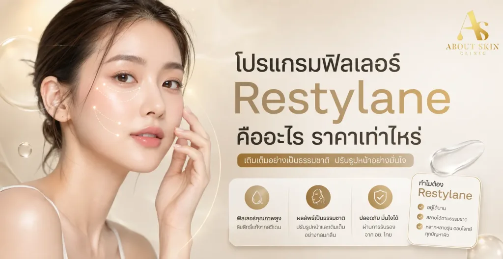 ภาพประกอบบทความ โปรแกรมฟิลเลอร์ Restylane คืออะไร ราคาเท่าไหร่ - About Skin Clinic