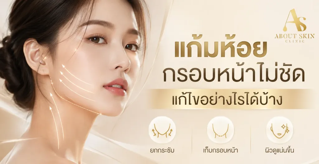 ภาพประกอบบทความ แก้มห้อย กรอบหน้าไม่ชัด แก้ไขอย่างไรได้บ้าง - About Skin Clinic