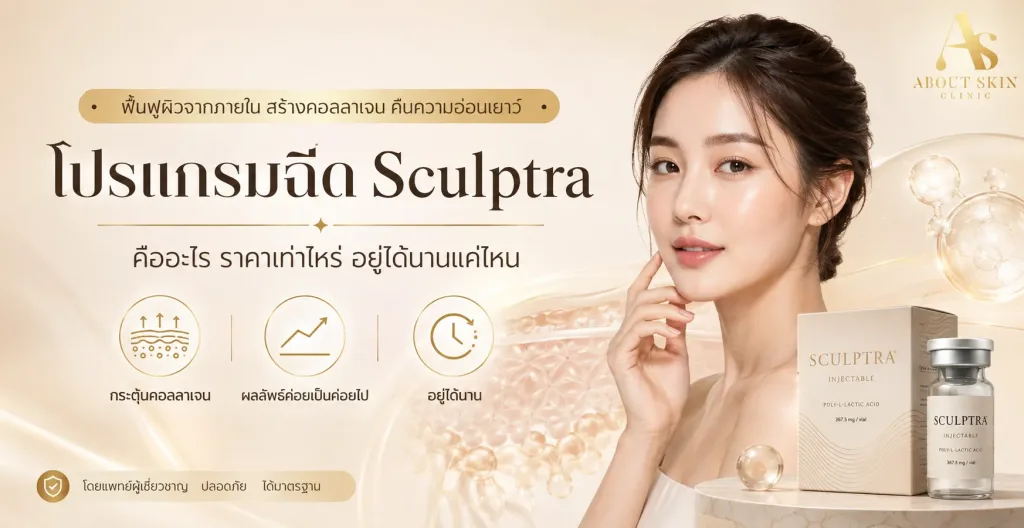 ภาพประกอบบทความ โปรแกรมฉีด Sculptra คืออะไร ราคาเท่าไหร่ อยู่ได้นานแค่ไหน - About Skin Clinic