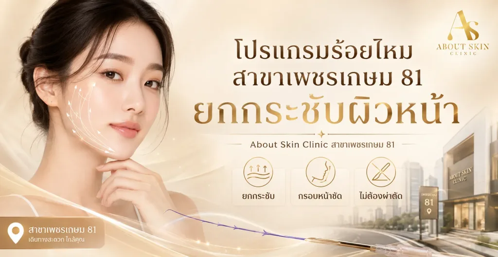 ภาพประกอบบทความ โปรแกรมร้อยไหม สาขาเพชรเกษม 81 ยกกระชับผิวหน้า - About Skin Clinic
