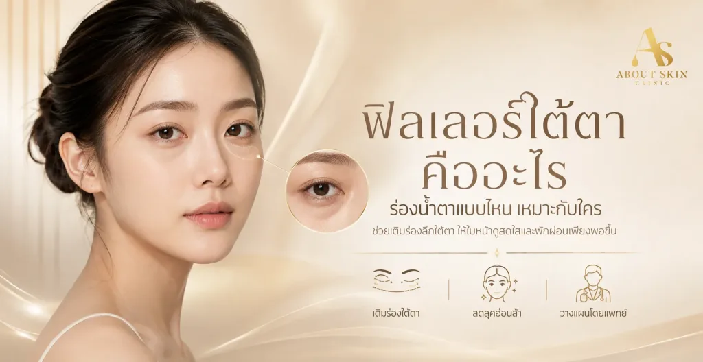 ภาพประกอบบทความ ฟิลเลอร์ใต้ตา (ร่องน้ำตา) คืออะไร เหมาะกับใคร - About Skin Clinic
