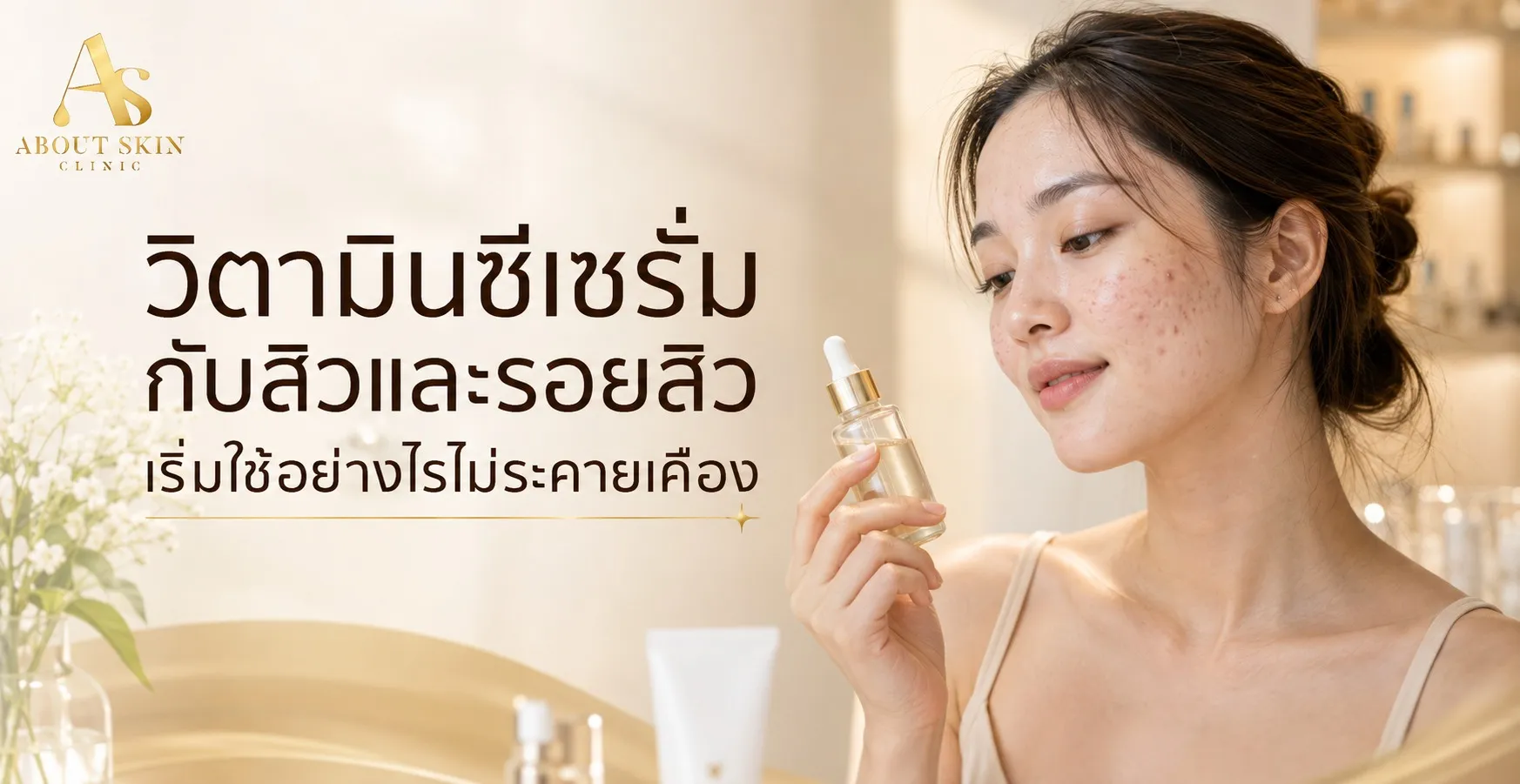 ภาพประกอบบทความ วิตามินซีเซรั่ม กับสิวและรอยสิว เริ่มใช้อย่างไรไม่ระคายเคือง - About Skin Clinic