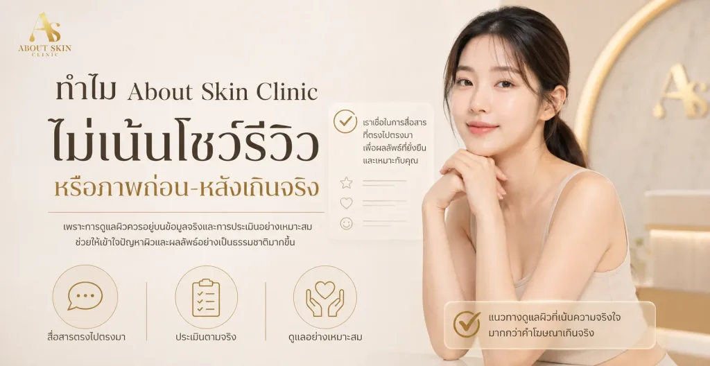 ภาพประกอบบทความ ทำไม About Skin Clinic ไม่เน้นโชว์รีวิวหรือภาพก่อน-หลังเกินจริง - About Skin Clinic