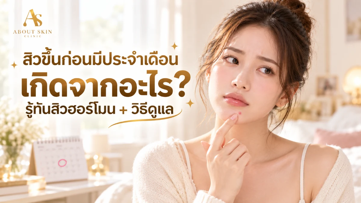 ภาพประกอบบทความ สิวขึ้นก่อนมีประจำเดือน - About Skin Clinic